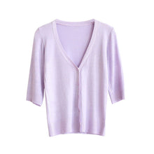 Solid Color Women's Knitwear Cardigan 3/4 Sleeve Casual Sweater Short Outerwear