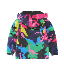 Kids Children Hooded Jackets Coats Boys Girls Outerwears Windbreaker Camo Clothes