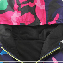 Kids Children Hooded Jackets Coats Boys Girls Outerwears Windbreaker Camo Clothes