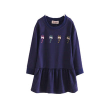 Kids Girls Dresses Long Sleeve Toddler Children Baby Girl O-neck Ruffles Princess Dress Clothes