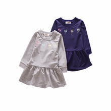 Kids Girls Dresses Long Sleeve Toddler Children Baby Girl O-neck Ruffles Princess Dress Clothes