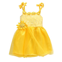 Baby Girls Kids Sequin Sunflower Birthday Wedding Bridesmaid Strape Dress 1-4Y