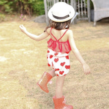 Girls Kid Harem Pants Short Trousers Chiffon Heart Pattern Jumpsuit 2-6Y