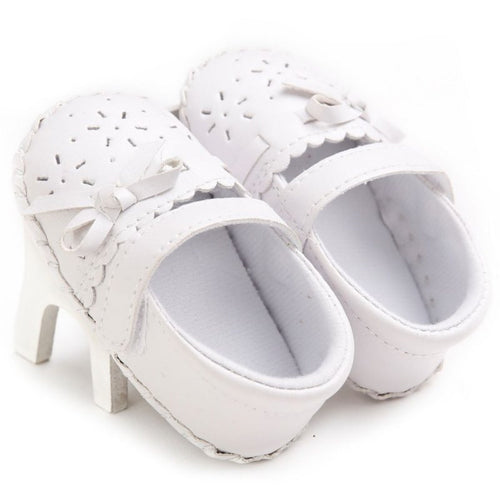 Infants Kids Soft Soled Crib Shoes Baby Girls Flat Bottom Bow Shoes Y4