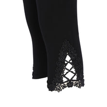 Girl Women Cotton Modal Leggings Elastic Hollow Lace Pants Cropped Capris Leggings 6 Colors