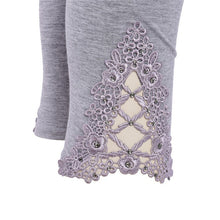 Girl Women Cotton Modal Leggings Elastic Hollow Lace Pants Cropped Capris Leggings 6 Colors