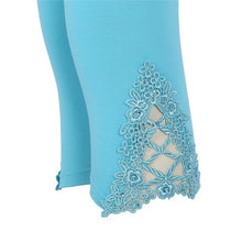 Girl Women Cotton Modal Leggings Elastic Hollow Lace Pants Cropped Capris Leggings 6 Colors