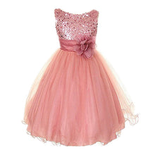 Style Sleeveless Kids Baby Girls Dresses Sequin Flower Back Bowknot Wedding Party Tutu Dress