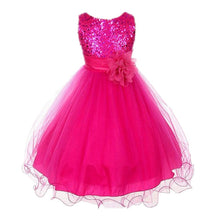 Style Sleeveless Kids Baby Girls Dresses Sequin Flower Back Bowknot Wedding Party Tutu Dress