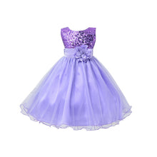 Style Sleeveless Kids Baby Girls Dresses Sequin Flower Back Bowknot Wedding Party Tutu Dress