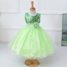 Style Sleeveless Kids Baby Girls Dresses Sequin Flower Back Bowknot Wedding Party Tutu Dress