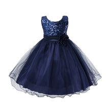Style Sleeveless Kids Baby Girls Dresses Sequin Flower Back Bowknot Wedding Party Tutu Dress