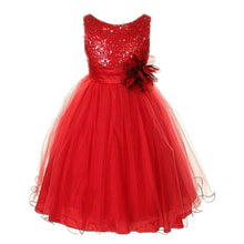 Style Sleeveless Kids Baby Girls Dresses Sequin Flower Back Bowknot Wedding Party Tutu Dress