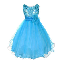 Style Sleeveless Kids Baby Girls Dresses Sequin Flower Back Bowknot Wedding Party Tutu Dress