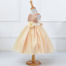 Style Sleeveless Kids Baby Girls Dresses Sequin Flower Back Bowknot Wedding Party Tutu Dress
