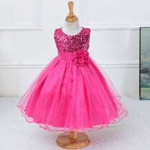 Style Sleeveless Kids Baby Girls Dresses Sequin Flower Back Bowknot Wedding Party Tutu Dress