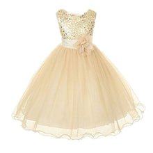 Style Sleeveless Kids Baby Girls Dresses Sequin Flower Back Bowknot Wedding Party Tutu Dress