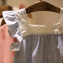 Toddler Kids Girls Casual Lace Splicing Shirt Cotton Soft Blouse Tops 2-6 Year