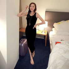 Women Boho Beach Sleeveless Bottoming Bodycon Dresses Long Cotton Vest Dress Vestidos