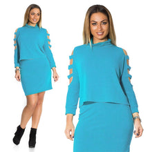 Women Dresses Big  Plus  Women Clothing 2 Piece Set Dress Casual Mini Bodycon Dress