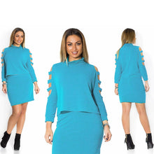 Women Dresses Big  Plus  Women Clothing 2 Piece Set Dress Casual Mini Bodycon Dress