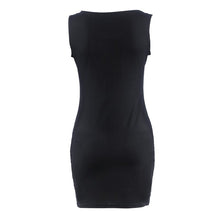 Women Dresses  Black and White Striped Sexy Sleeveless Party Evening Mini Short Straight Dresses