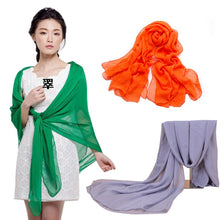 Women Long Candy Colors Soft Silk Scarf Wrap Shawl Scarves  Stole