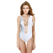 Women One-Piece Bandage Lace Up Monokini Push Up Swimsuit Bathing Swimwear LE4
