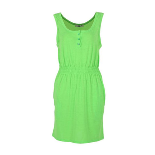 Women Party Evening Beach Slim Mini Dress Elastic Slim Waist Sleeveless Casual Dresses