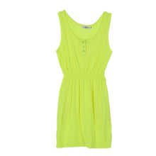 Women Party Evening Beach Slim Mini Dress Elastic Slim Waist Sleeveless Casual Dresses