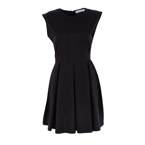 Women Pleated Chiffon Mini Dress Slim Sexy Sleeveless Casual Dresses Vestidos