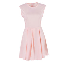 Women Pleated Chiffon Mini Dress Slim Sexy Sleeveless Casual Dresses Vestidos