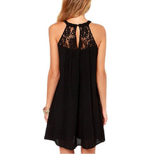 Women Sexy Lace Patchwork Chiffon Mini Sleeveless Dress Casual Loose Party Dresses Plus  L4