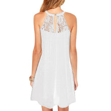 Women Sexy Lace Patchwork Chiffon Mini Sleeveless Dress Casual Loose Party Dresses Plus  L4