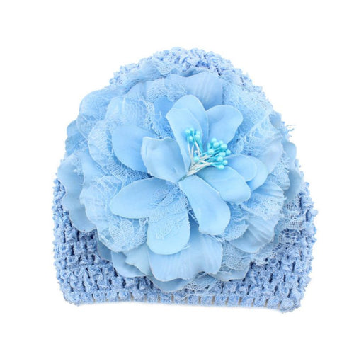 Sweet Baby Kids Girls Flower Knitted Crochet Beanie Toddler Hat Cap PL1