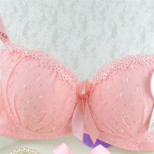 Sweet Girls Sexy Women Lace Bras Bow Push Up Bra Underwired Dot Brassiere 32 34 36 B
