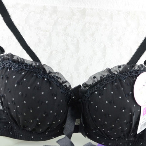Sweet Girls Sexy Women Lace Bras Bow Push Up Bra Underwired Dot Brassiere 32 34 36 B