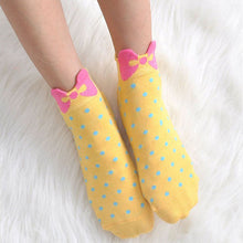 Sweet Women Girls Cute Soft Warm Cotton Polka Dots Bow Short Low Ankle Socks PY3