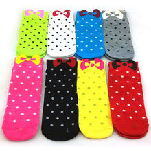 Sweet Women Girls Cute Soft Warm Cotton Polka Dots Bow Short Low Ankle Socks PY3
