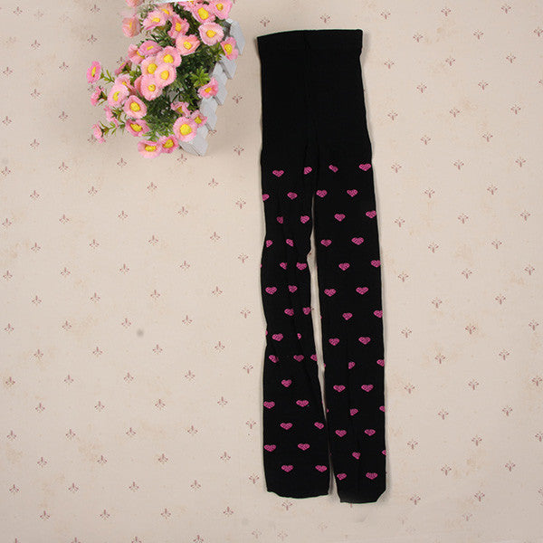 Toddler Kids Girls Love Heart Leggings Pants Trousers Pantyhose Full Foot Stocking 7 Colors