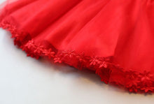 Toddler Kids Girls Short Sleeve Flowers Print Red Ball Gown Party Tang Suit Prom Dress