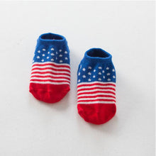Toddlers Boy Baby Infant Girl Ankle Socks Flag Print Cotton Anti-slip Socks For 0-4 Y Y2