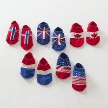 Toddlers Boy Baby Infant Girl Ankle Socks Flag Print Cotton Anti-slip Socks For 0-4 Y Y2