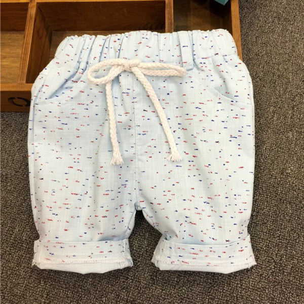 Toddlers Boys Bottoms Casual Shorts Rope Tie Pants Polka Dots Trousers 2-6T