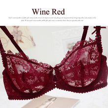 Underwear Women Bra and Panty Set Black Mesh Ultra-thin Plus  Sexy Lingerie Transparent Lace Bra Set Push Up Brassiere