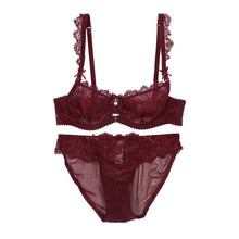 Underwear Women Bra and Panty Set Black Mesh Ultra-thin Plus  Sexy Lingerie Transparent Lace Bra Set Push Up Brassiere