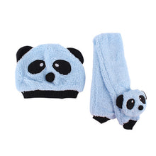 1-3Y Baby Girls Boys Hats Neckerchief+Beanie Hat and Scarf Set Cartoon Panda Cap