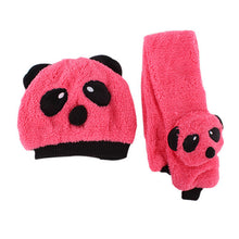 1-3Y Baby Girls Boys Hats Neckerchief+Beanie Hat and Scarf Set Cartoon Panda Cap