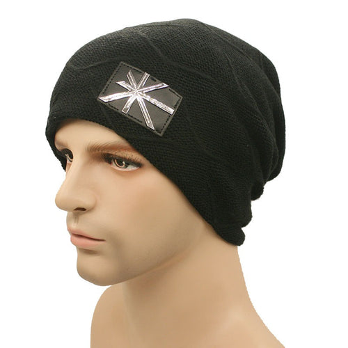 Warm Beanies Hats for Women Men Metal Wool Knitted Caps Bonnet Femme