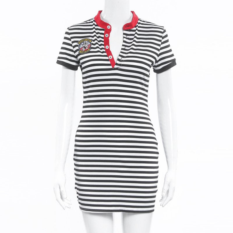 Vestidos Women Stripe Bodycon Dress Casual White Plus  Sexy Slim Mini Dresses